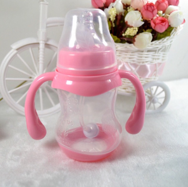 BÌNH SỮA 180ml CÓ TAY CẦM VÀ VAN CHỐNG SẶC