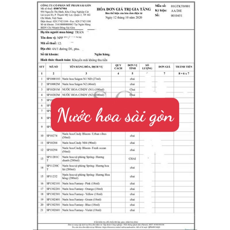 Nước Hoa Sài Gòn Đỏ Và Trắng