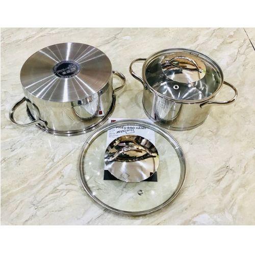 Bộ nồi inox cao cấp 304 Kit Fivestar 5 món nắp inox tặng 10 muỗng inox cao cấp