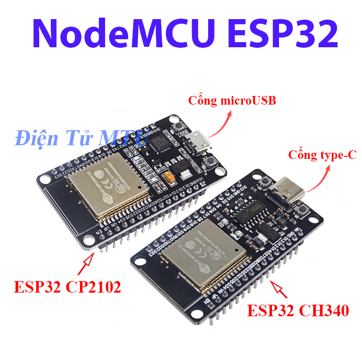 NodeMCU ESP32 Wifi BLE - CP2102 - WiFi 2.4GHz + Bluetooth BLE
