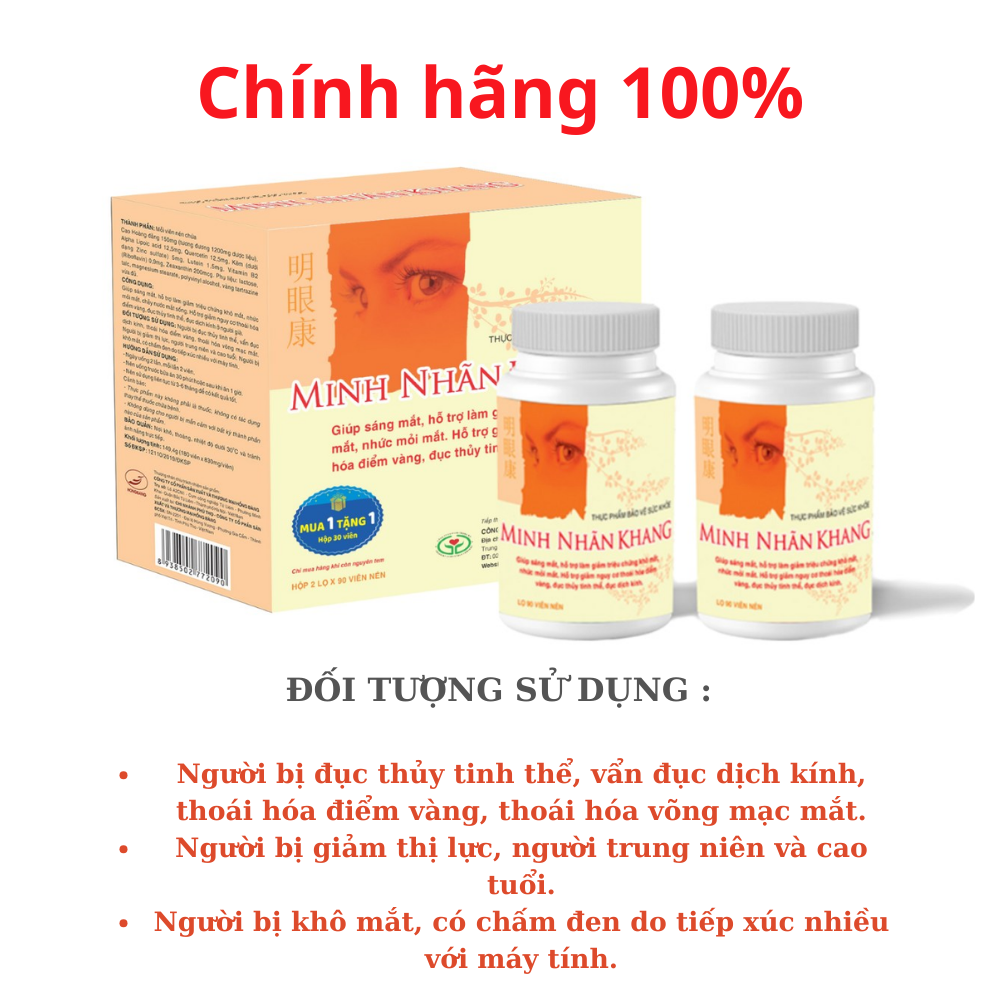(CHÍNH HÃNG TÍCH ĐIỂM NHẬN QUÀ ) Viên uống minh nhãn khang