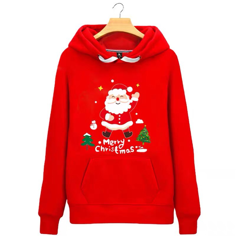 [HCM]Áo hoodie nam nữ in hình ông già noel   chất nỉ ngoaj dày  ấm áp trong mua noel tp