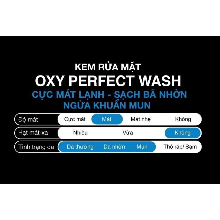 [CAM KẾT CHÍNH HÃNG] Kem rửa mặt sạch nhờn mát lạnh OXY Perfect Wash 100g