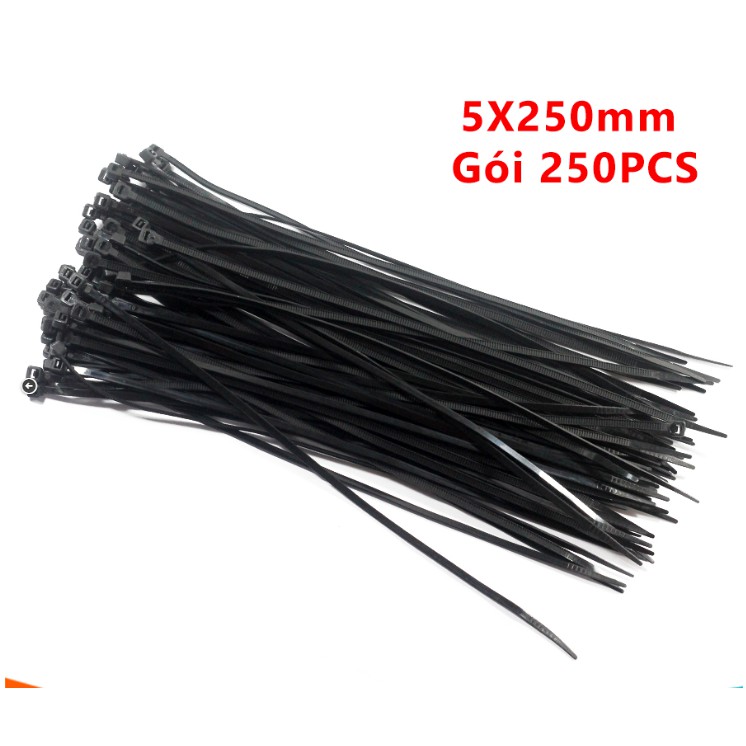 Dây thít 5x250mm màu đen gói 250pcs