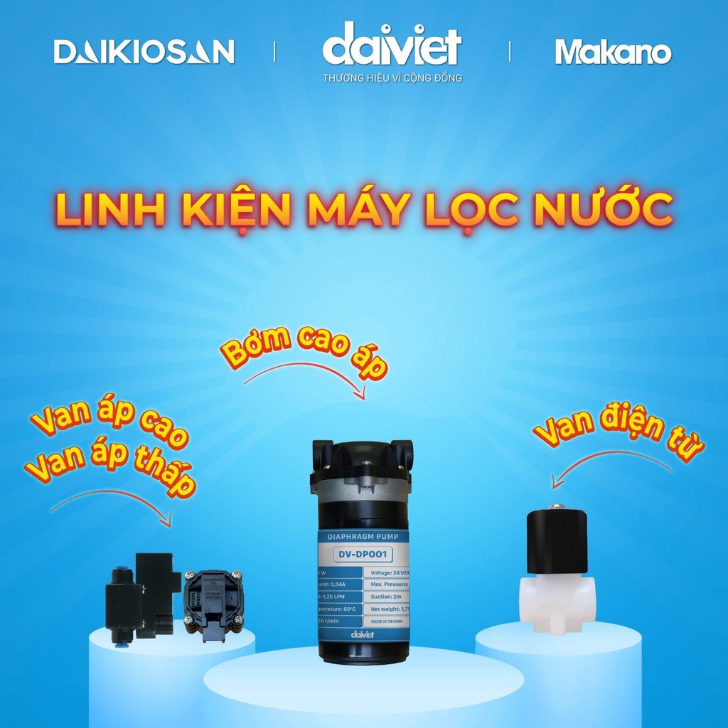 [Chính Hãng] Bơm Máy Lọc Nước 24V Đại Việt - Nhập khẩu Đài Loan