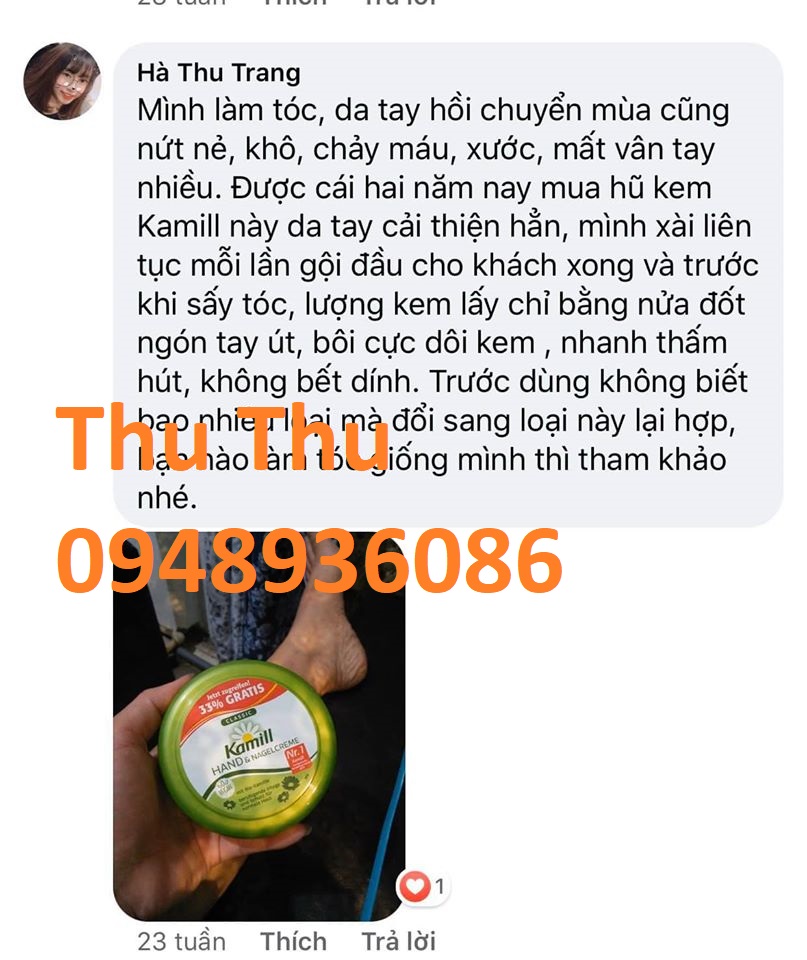 (Review) Hũ kem dưỡng tay/chân Kamill Đức