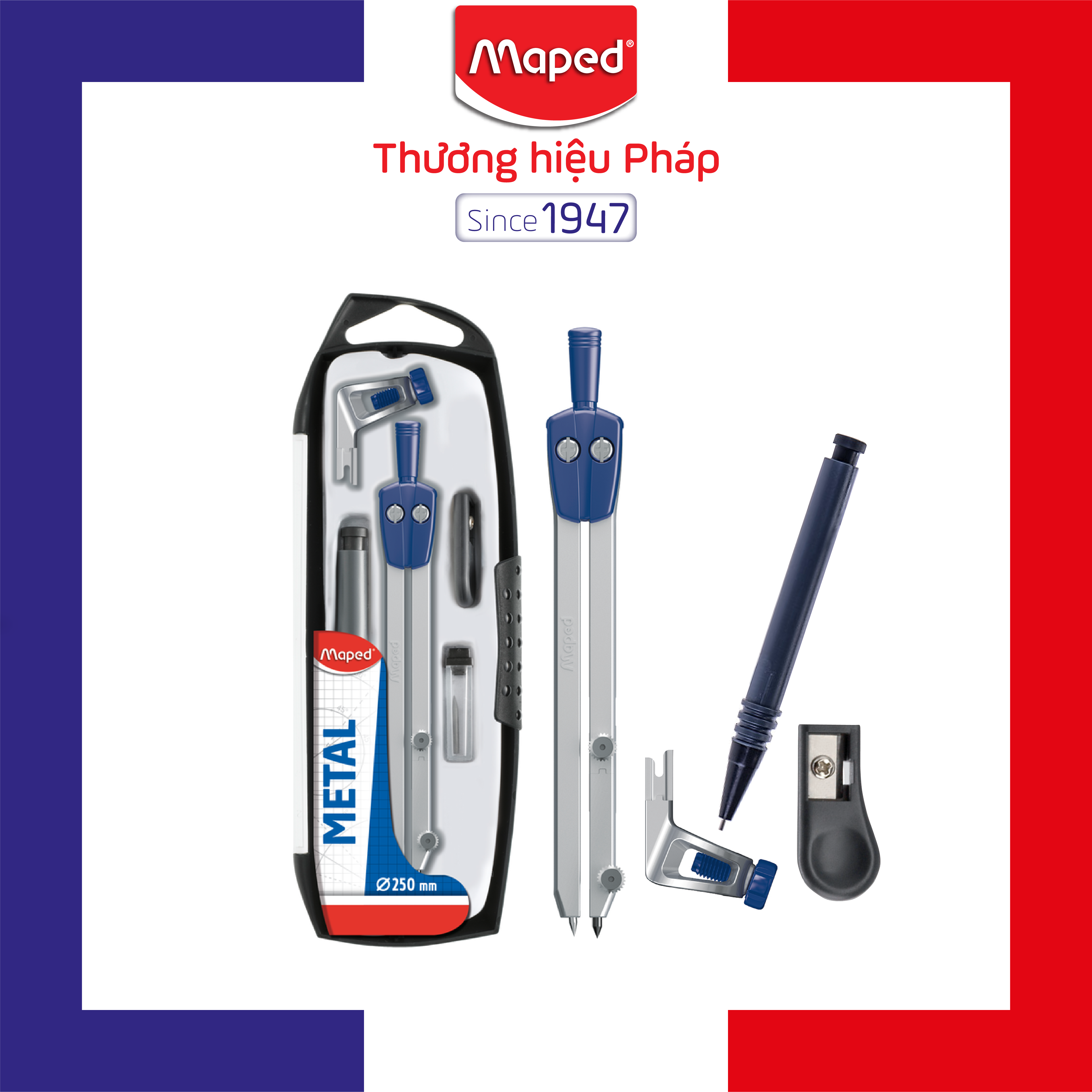 Maped - combo 50 hộp compa kim loại start - set 5