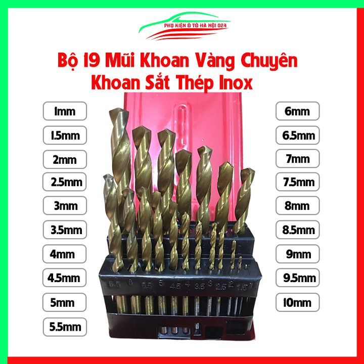 Box 19 drill Iron Gold color high-grade, drill multi-purpose iron steel, stainless steel, wood…