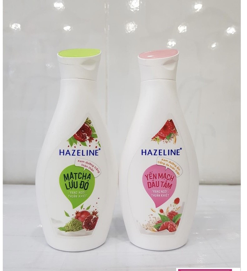 Sữa dưỡng thể trắng da hazaline matcha lựu đỏ - yến mạch dâu tằm 230ml