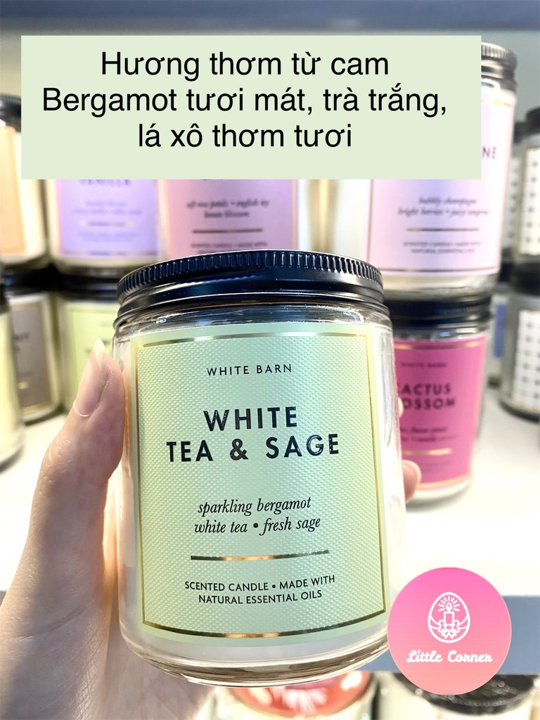 Nến thơm 1 bấc 198g BATH AND BODY WORKS - WHITE BARN basic 2