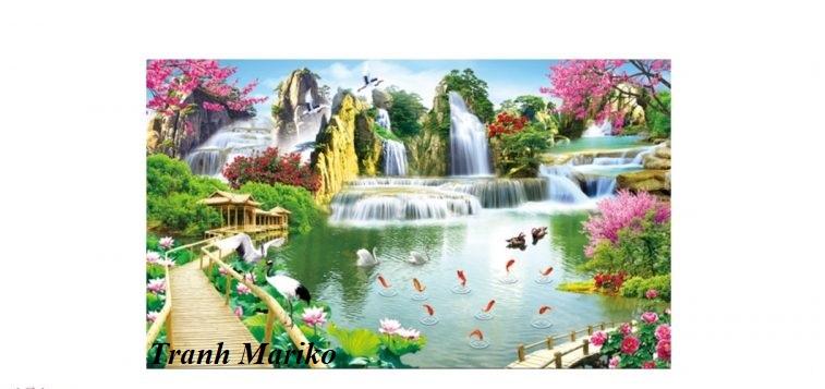 Tranh thêu bồng lai tiên cảnh_lv3290_124*70cm