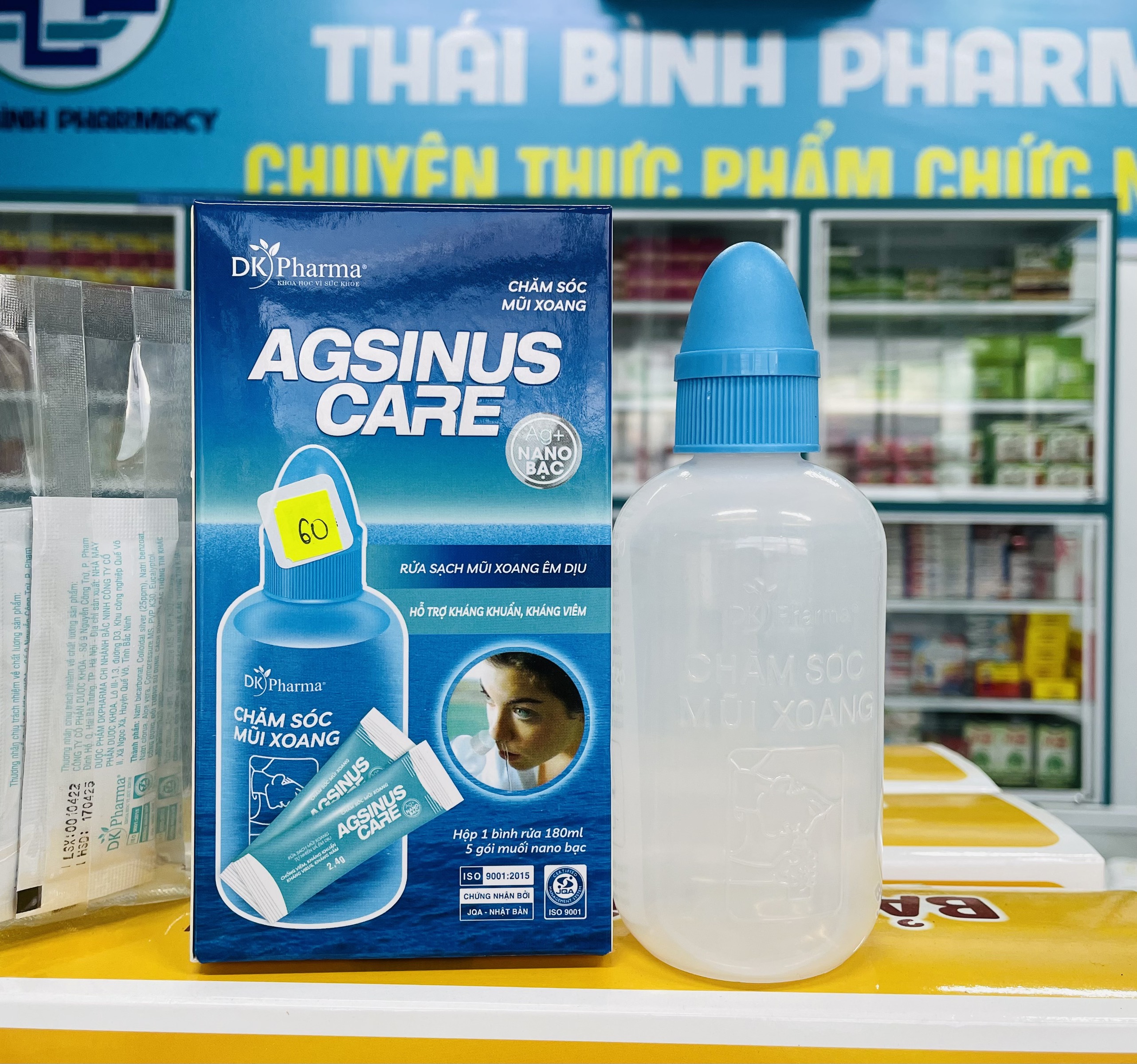 Bình rửa mũi Dược Khoa Agsinus Care (tặng kèm 5 bịch muối rửa)
