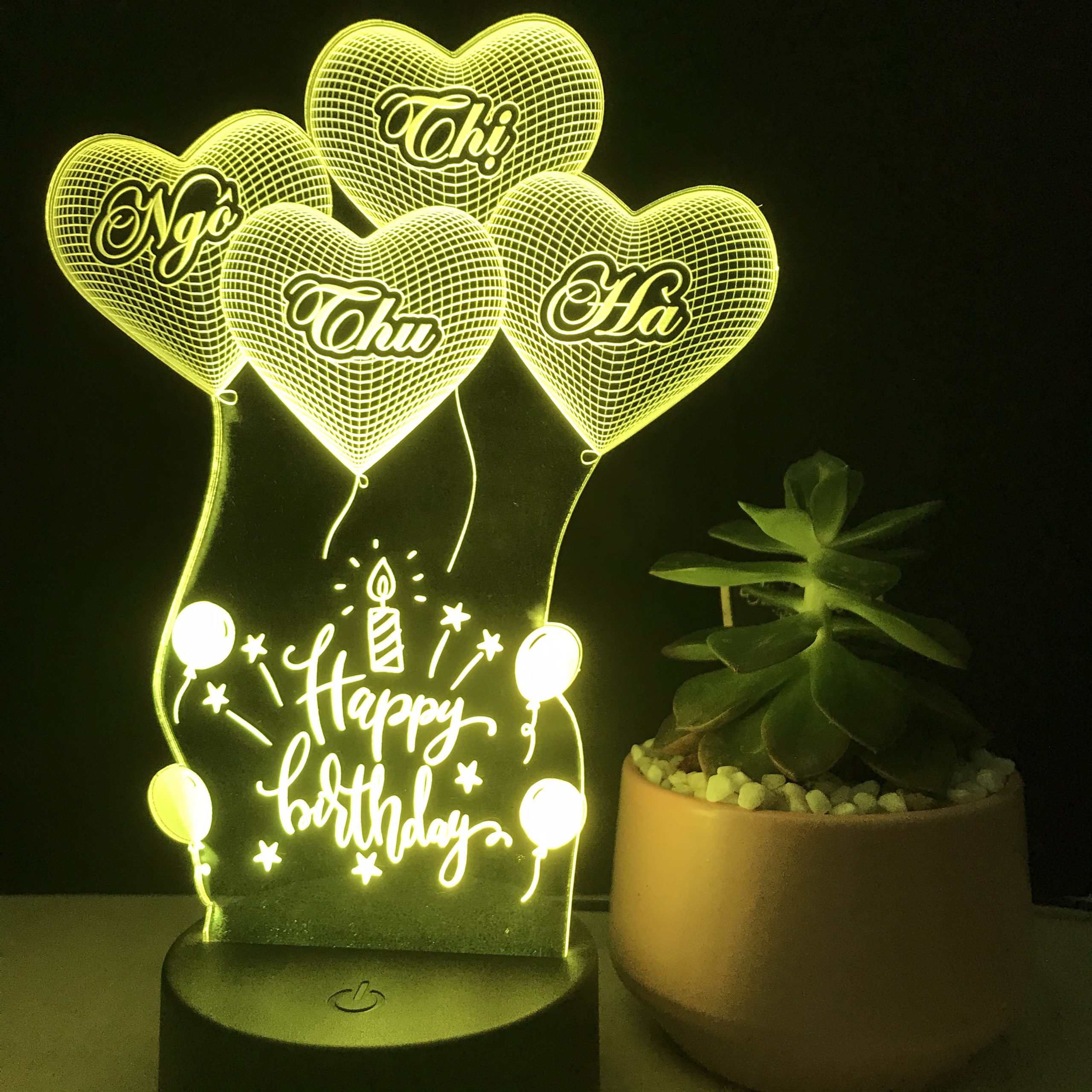 Đèn ngủ Happy Birthday, đèn thờ, tranh thư pháp, Đèn led khắc hình theo yêu cầu, đèn khắc hình cá nhân,quà tặng sinh nhật, quàng tặng đám cưới, tranh thư pháp,đèn để bàn, đèn ngủ, đèn trang trí