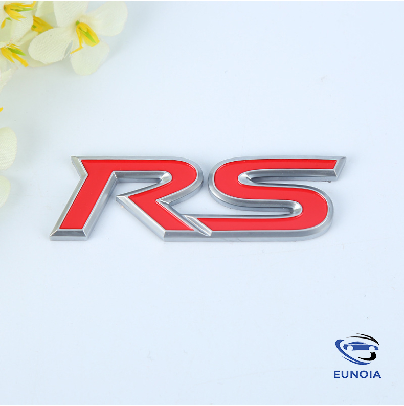 Miếng dán logo bằng kim loại chữ RS dùng cho trang trí các mẫu xe - Phụ Kiện Đồ Chơi Ô Tô Xe Hơi EUNOIA