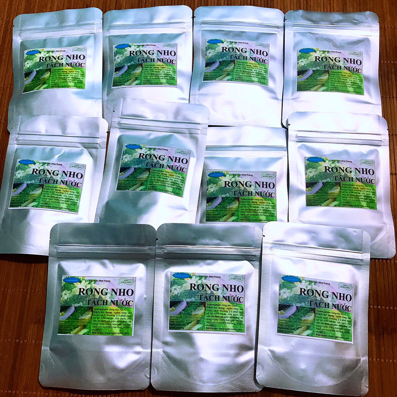 {10 Gói 50GR} Rong Nho Tách Nước nở gấp 3 lần rong nho tươi (Không xốt mè) - Hàng chính hàng công ty TP F20