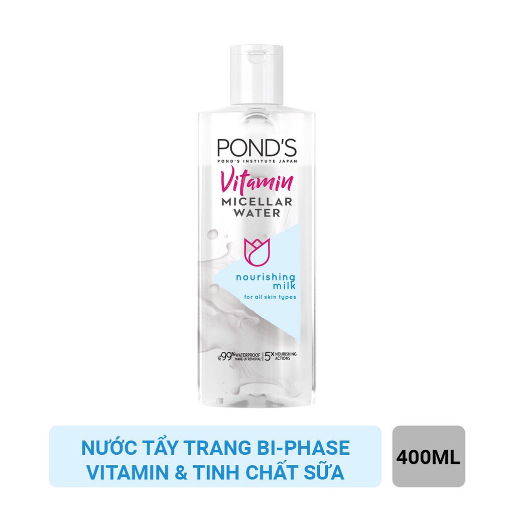 Nước tẩy trang chứa tinh chất từ sữa pond's vitamin micellar water nourishing milk 400ml