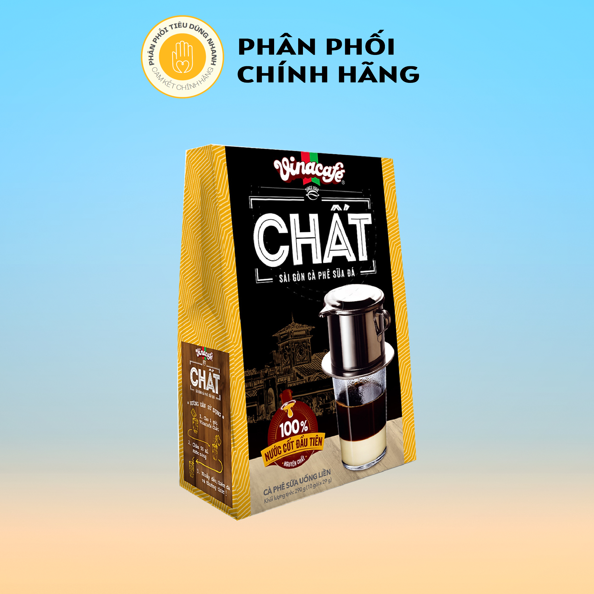 Hộp 10 Gói Cà Phê Chất Sài Gòn Cà Phê Sữa Đá 29g/Gói