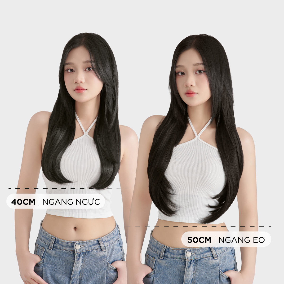 Tóc Kẹp 6 Phím CAPELLI Dáng Cúp 40-50cm