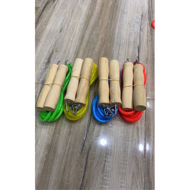 Dây Nhảy, Dây Thể Dục Cán Gỗ Lò Xo 2m