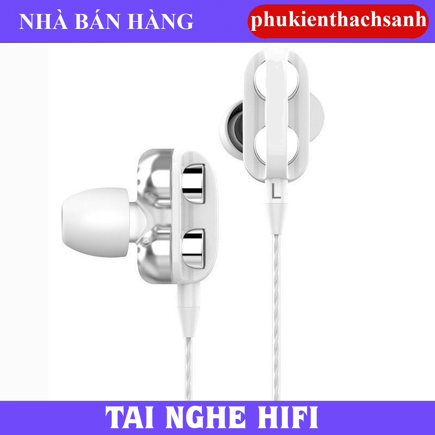 Tai nghe hai bên nhét tai 3.5 mm Tai nghe trong có míc Âm thanh trầm nổi HIFI