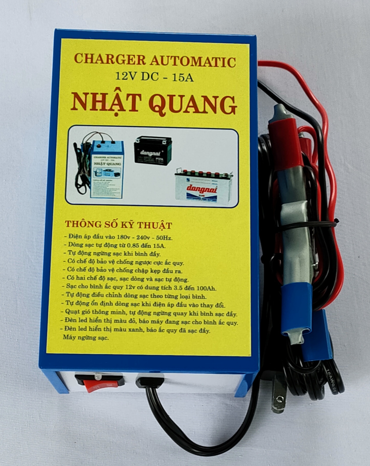 MÁY SẠC BÌNH ẮC QUY 12V TỰ ĐỘNG 15A