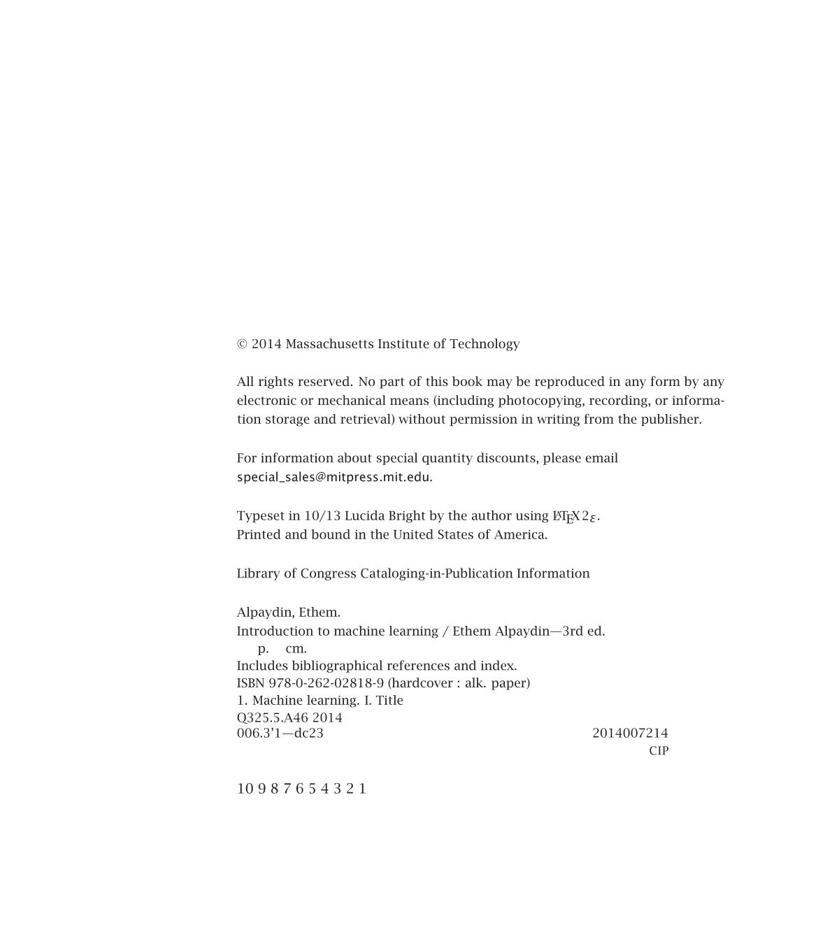 Introduction to Machine Learning