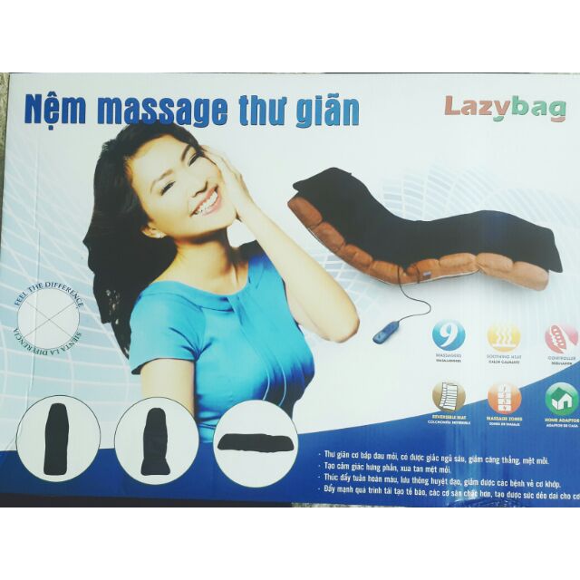 Nệm massage toàn thân 9 motor - nệm mát xa lazybag LZ333