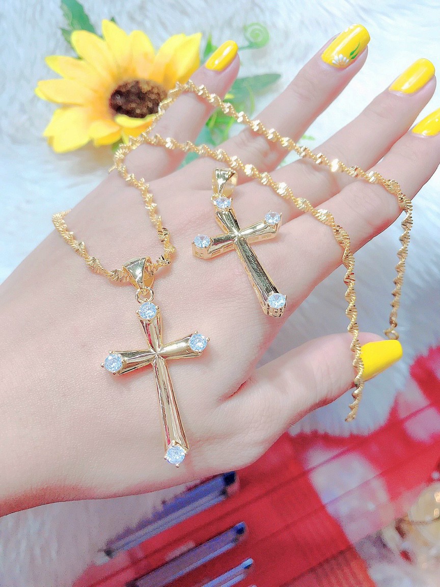 Dây Chuyền Nam Nữ Thánh Giá ( 01 dây + 01 mặt ) Mạ Vàng 18 K Mẫu 01 1201712 - Đón Chào Giáng Sinh Xinh Xắn - Mang đi chơi - Làm quà tặng thì rất đẹp - thánh giá, dây chuyền nam nữ đẹp