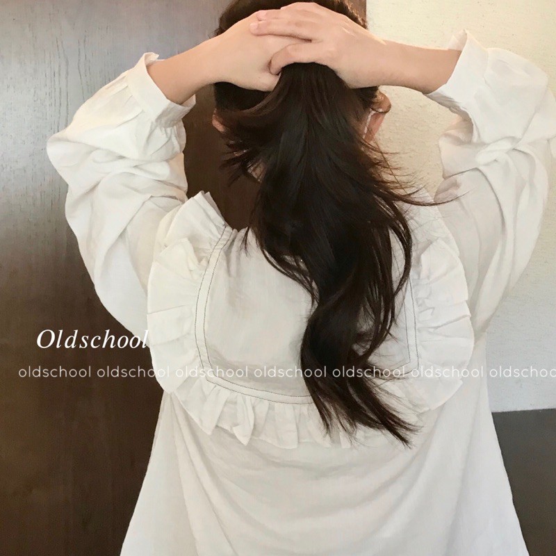 (Oldschoolcloth)ÁO BABYDOLL VIỀN CHỈ ULZZANG (ảnh thật/sẵn)