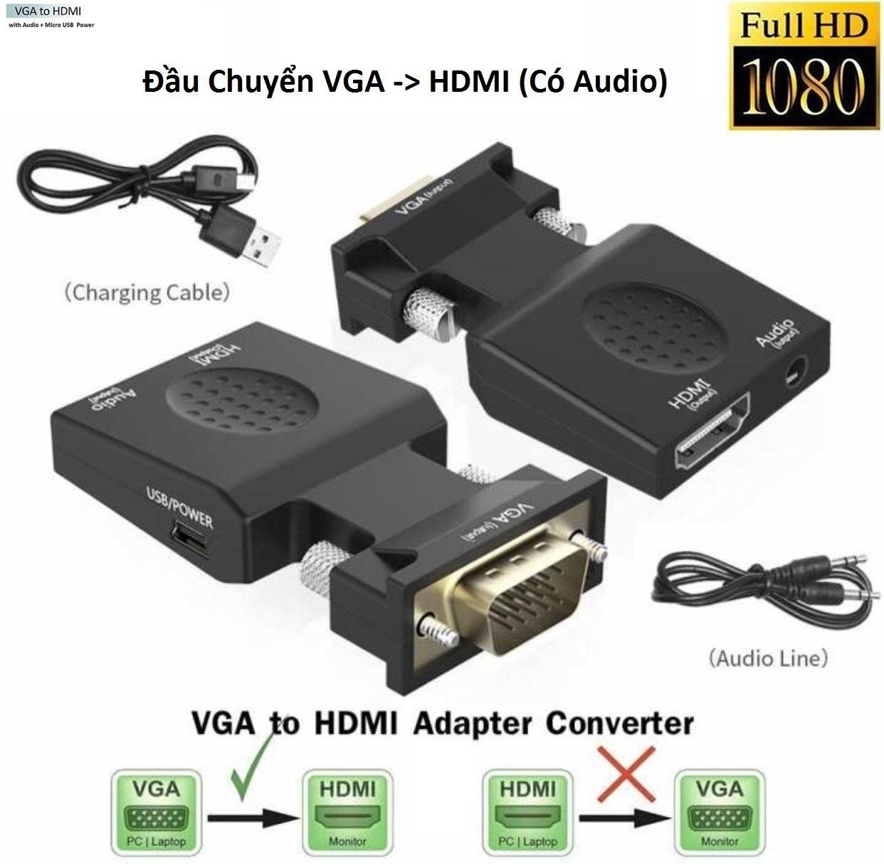 Đầu Chuyển VGA ra HDMI có audio
