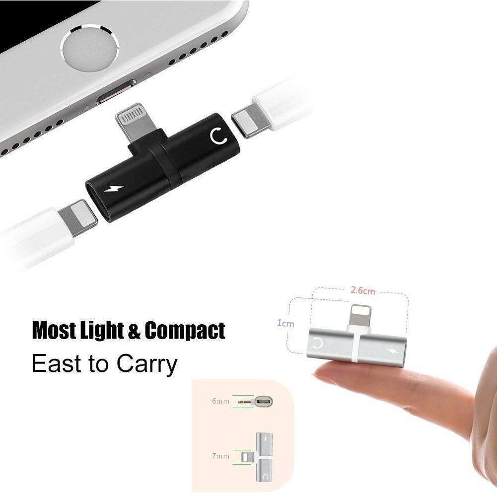 Jack Chia 2 Cổng Cáp Sạc Và Tai Nghe Cho Iphone Chân Lightning