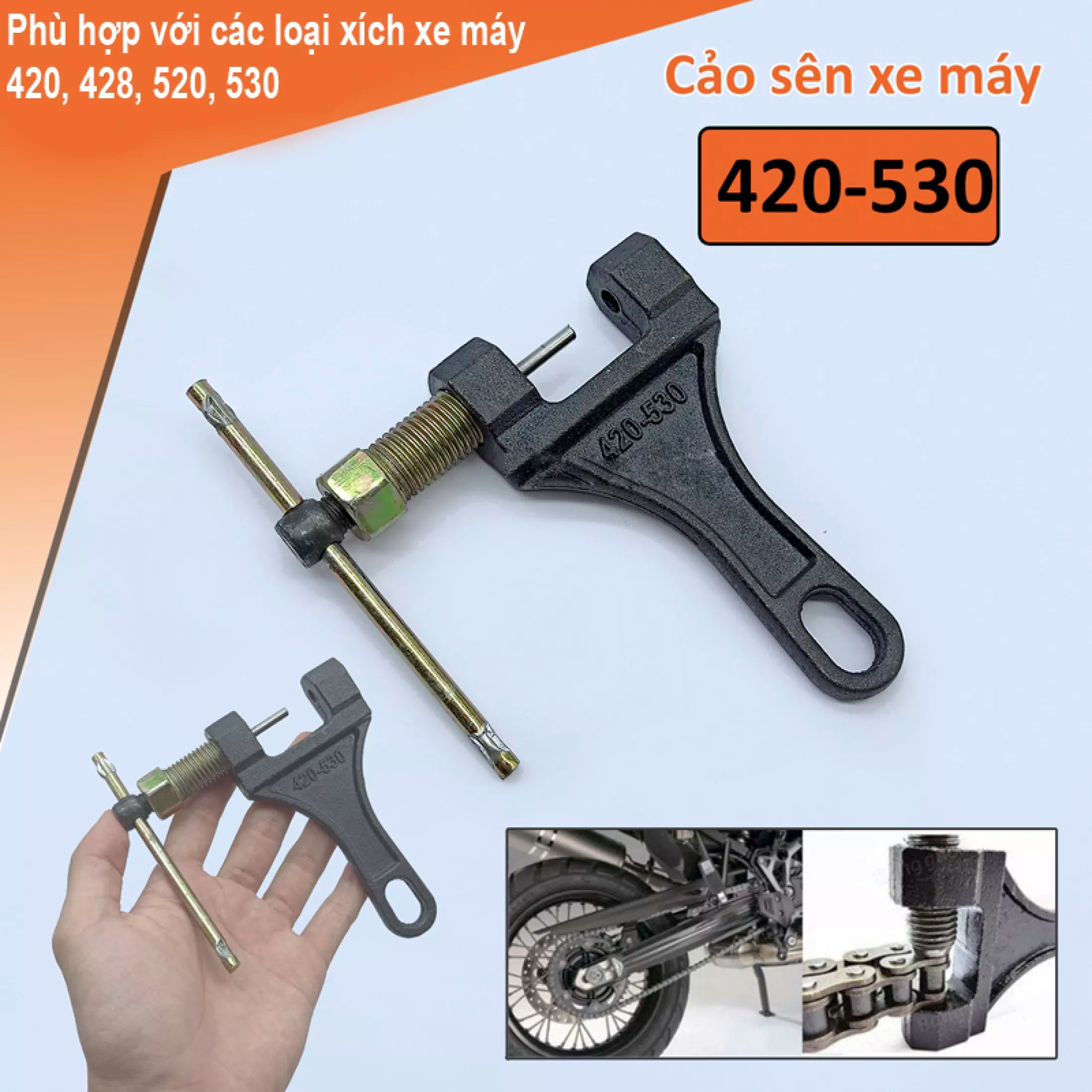 Cảo tháo mắt sên xe máy -van đột xích thép đen tốt