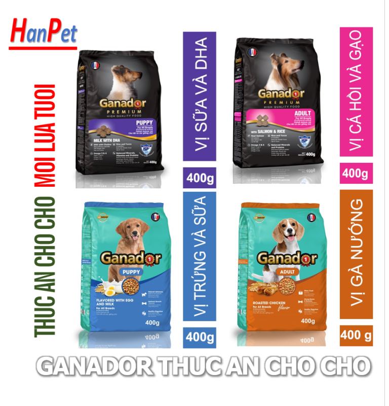 HN- (5 loại)  GANADOR Thức ăn chó dạng hạt cao cấp / thức ăn khô cho chó giá rẻ