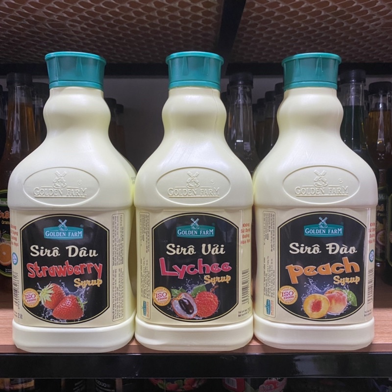Siro Golden Farm Đào, Dâu, Vải Can 2L
