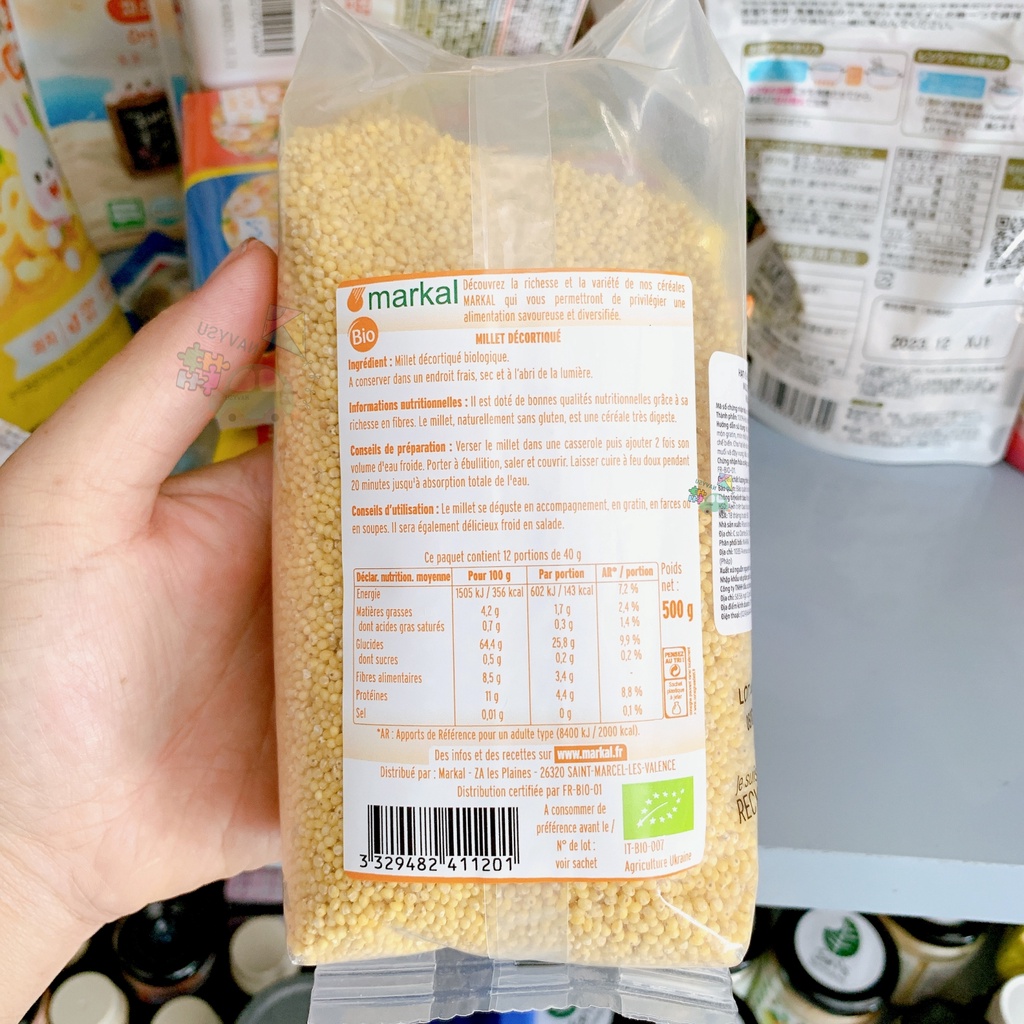 Hạt kê hữu cơ đã bóc vỏ Markal Pháp