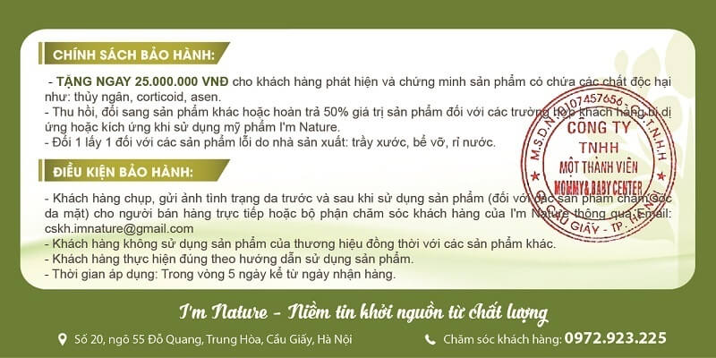 Mặt nạ thải độc Nano Mask I’m Nature