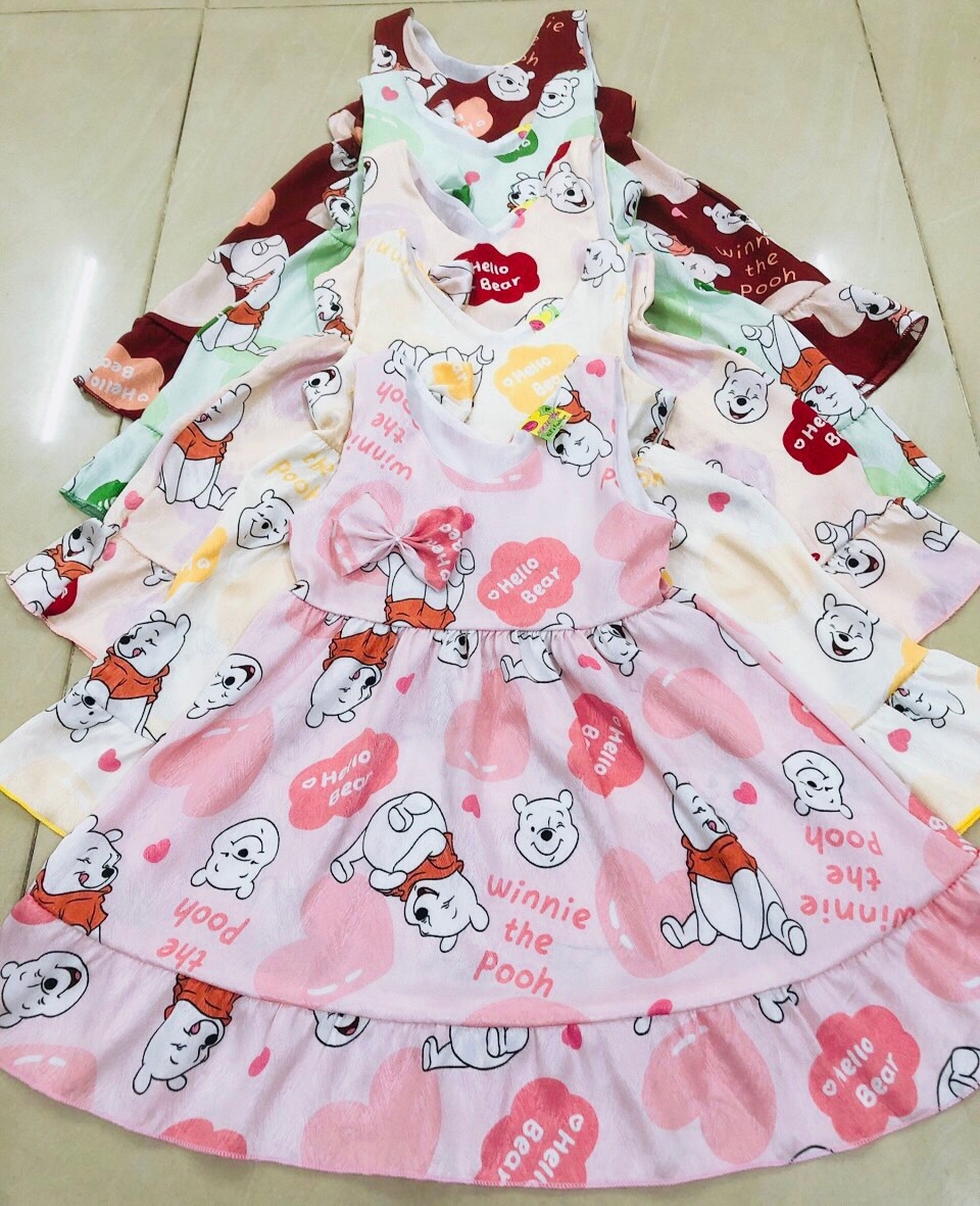 Đầm Gấm Xước Bé (8-16kg) (giao màu ngẫu nhiên)