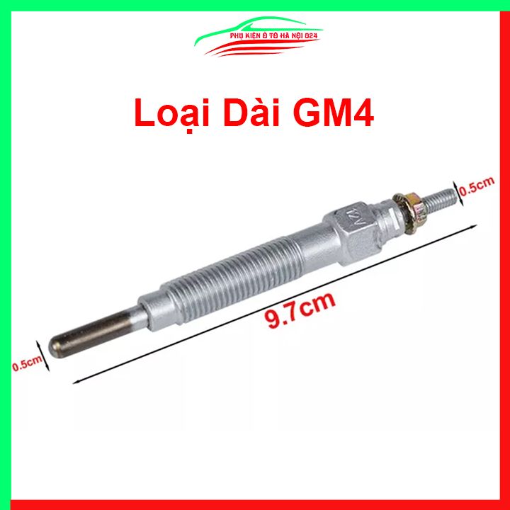Bugi sấy nóng 12V GM4 chân dài 9.7cm