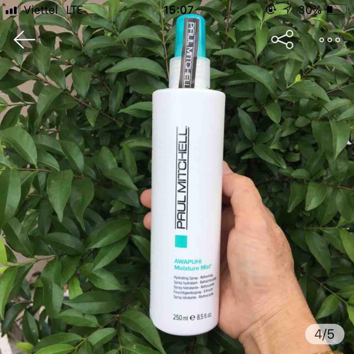 Xịt dưỡng ẩm Awapuhi Moisture Mist Paul Mitchell 250ml