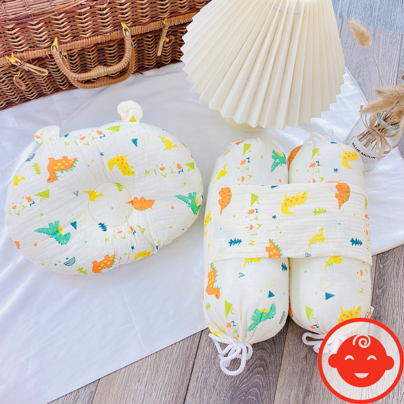 Bộ gối chặn bông muslin cao cấp cho bé