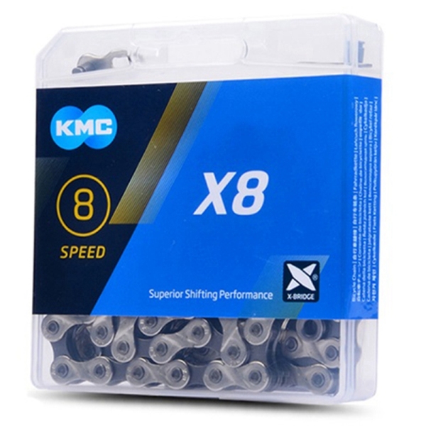 KMC X8 Bicycle 8 Speed Bike Chain 116L for MTB Road Bike 6/7/8 Speed Transmission System