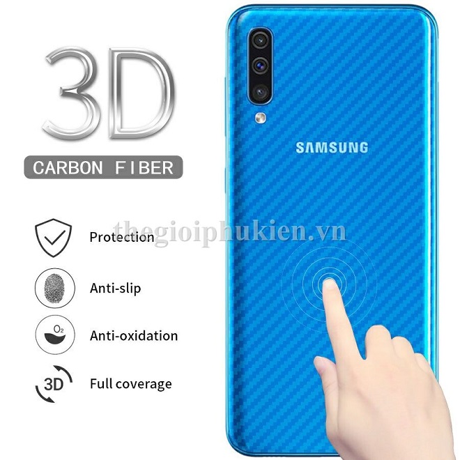 Miếng dán vân carbon, các bon mặt lưng cho SamSung Galaxy A50