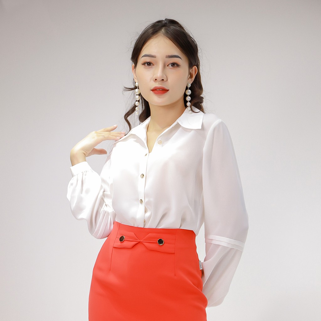 Áo Sơ Mi Cổ Đức , Tay Chuông Emspo Sml2422