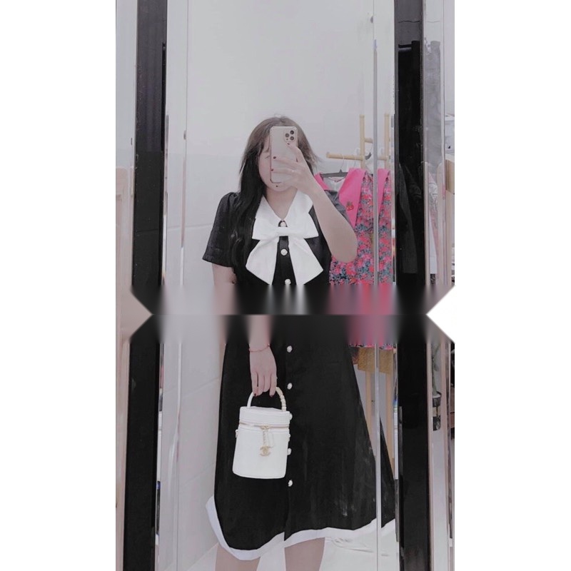 Đầm dự tiệc midi dáng dài đính nơ