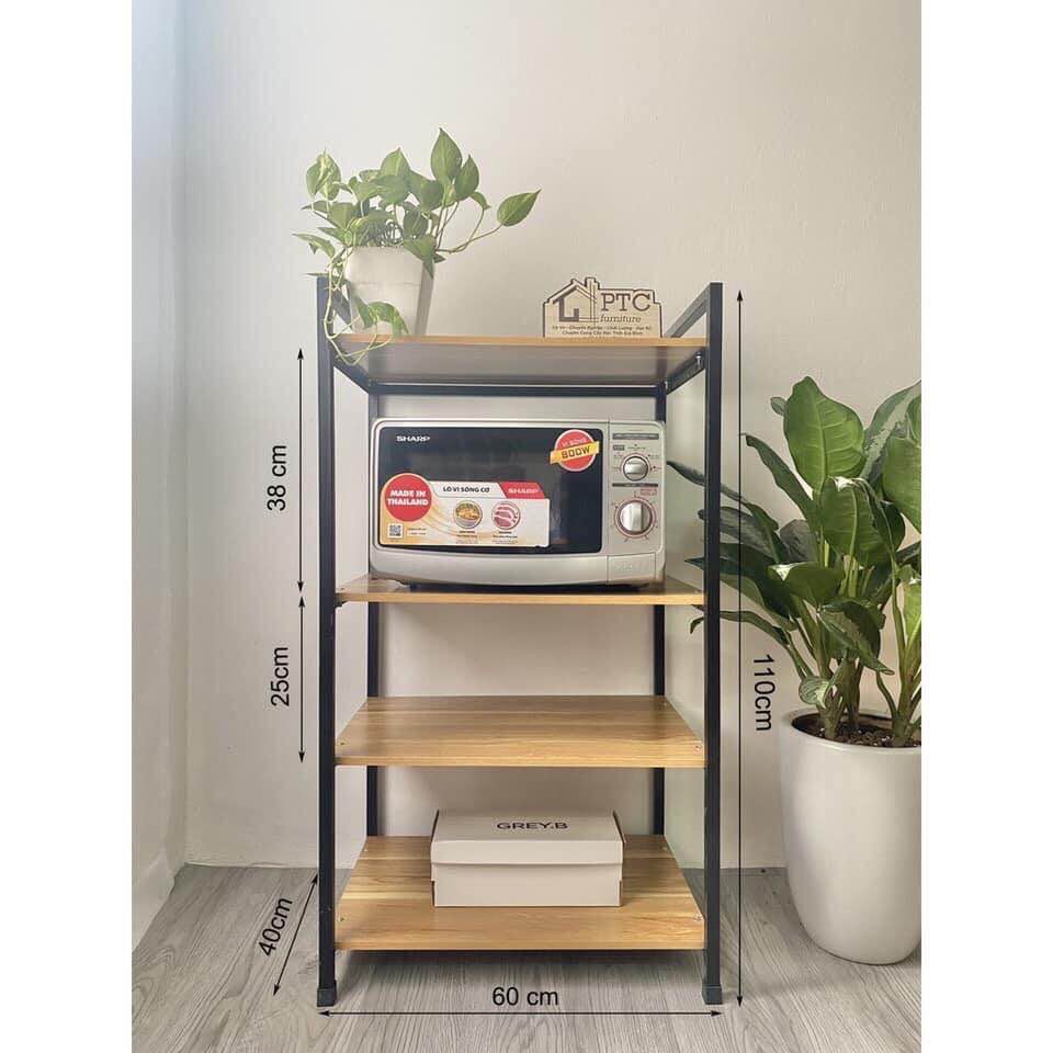 Kệ để lò vi sóng 4 tầng khung sắt chắc chắn