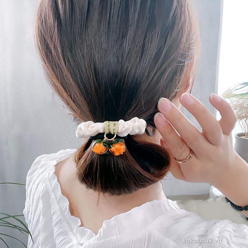 CỘT TÓC VẢI VOAN MIX TRÁI BI PHONG CÁCH HÀN