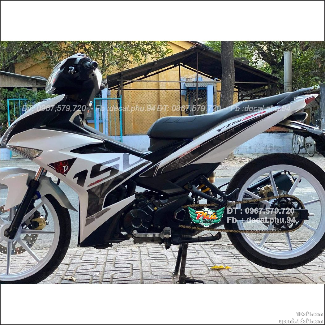 Tem rời exciter 150 y15zr trắng đen