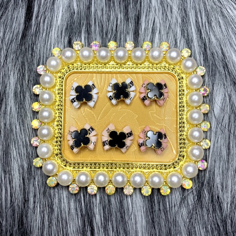 Hoa nơ charm ,hoa bột gắn móng trang trí nail