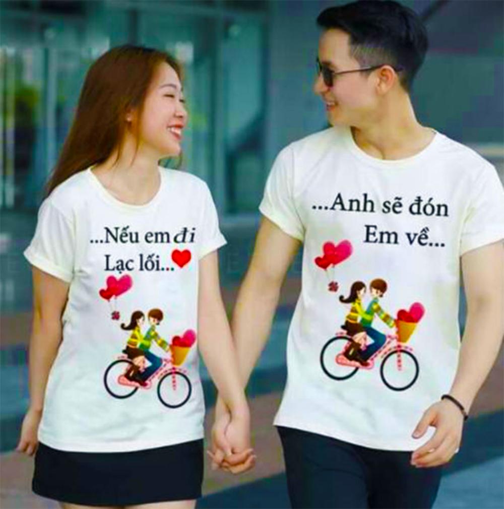 BÁN 2 ÁO - ÁO ĐÔI ANH SẼ ĐÓN EM VỀ NẾU EM ĐI LẠC LỐI - CỘC TAY