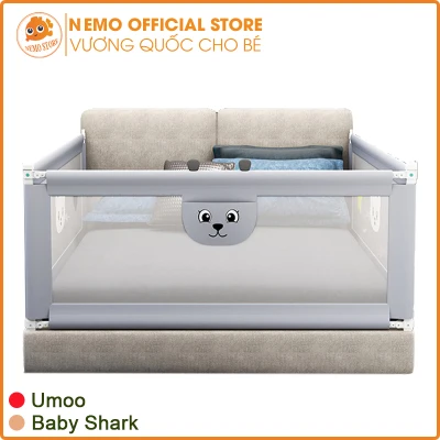 Thanh chắn giường cho bé UMOO BABY SHARK kiêm quây cũi 1m6 1m8 2m 2m2